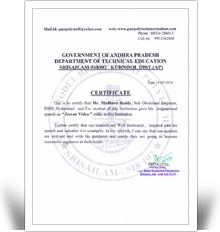 Certificate Amma Helping Society