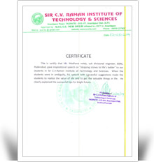 Certificate Kanthi Foundation